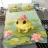 Cute little frog in the water bedding set