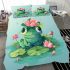 Cute little frog in the water bedding set