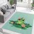 Cute little frog in the water area rugs carpet