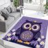 Cute owl cartoon with big eyes and yellow stars on its head area rugs carpet