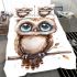 Cute owl clipart with big eyes bedding set