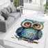 Cute owl clipart with big eyes area rugs carpet