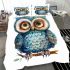 Cute owl clipart with big eyes bedding set