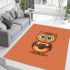 Cute owl holding coffee area rugs carpet