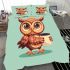Cute owl holding coffee bedding set