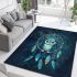 Cute owl sitting on a dreamcatcher area rugs carpet