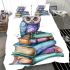 Cute owl sitting on top of books bedding set