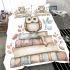 Cute owl sitting on top of books bedding set