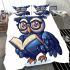 Cute owl teacher with a book and glasses bedding set