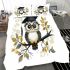 Cute owl wearing glasses bedding set