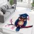 Cute owl wearing glasses area rugs carpet