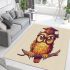 Cute owl wearing glasses area rugs carpet