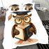Cute owl wearing glasses and a graduation hat bedding set