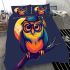 Cute owl wearing glasses and a graduation hat bedding set