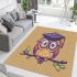 Cute owl wearing glasses and a graduation hat area rugs carpet