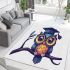 Cute owl wearing glasses and a graduation hat area rugs carpet