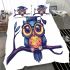 Cute owl wearing glasses and a graduation hat bedding set