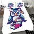 Cute owl wearing glasses and a graduation hat bedding set