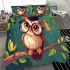 Cute owl wearing glasses and a graduation hat bedding set