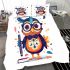 Cute owl wearing glasses and holding an octane pen bedding set