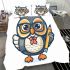 Cute owl wearing glasses and holding an octane pen bedding set