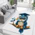 Cute owl wearing glasses area rugs carpet