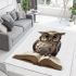 Cute owl wearing glasses reading books area rugs carpet