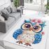 Cute owl with big eyes area rugs carpet