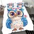 Cute owl with big eyes bedding set