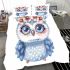 Cute owl with flowers on its head bedding set