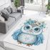 Cute owl with flowers on its head area rugs carpet