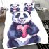 Cute panda making a heart with its hands bedding set