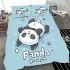 Cute panda rolling on the ground bedding set