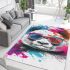 Cute panda wearing colorful glasses area rugs carpet