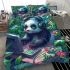 Cute panda wearing headphones bedding set