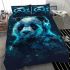 Cute panda wearing headphones bedding set