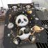 Cute pandas in space stars and planets bedding set