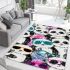 Cute pandas wearing colorful glasses area rugs carpet