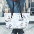 Cute pastel blue bunnies and floral pattern leather Chic Stylish Tote Bag & Women Totes: Perfect Gift for Girlfriend | Crossbody, Purse, Handbag