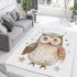 Cute pastel watercolor illustration of an owl area rugs carpet