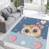 Cute pink cartoon border background with stars area rugs carpet