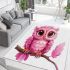 Cute pink owl cartoon character area rugs carpet