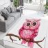 Cute pink owl cartoon character area rugs carpet
