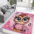 Cute pink owl with a bow on its head 21 area rugs carpet