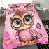 Cute pink owl with a bow on its head 21 bedding set