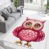 Cute pink owl with big eyes clipart area rugs carpet