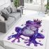 Cute purple frog wearing crown with blue skin color area rugs carpet