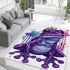 Cute purple frog wearing crown with blue skin color area rugs carpet