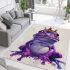 Cute purple frog wearing crown with blue skin color area rugs carpet