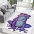 Cute purple frog wearing crown with blue skin color area rugs carpet